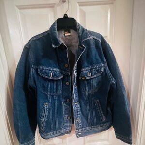 VTG 70s USA Lee Riders 153438 Denim Jean Jacket Mens Dark Wash Size m